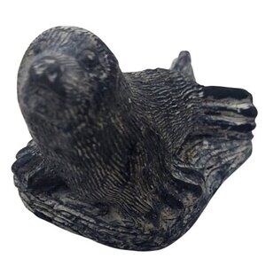 Wolf Original Handmade Stone Marble Seal Figurine Sculpture Canada Edmund Wolf